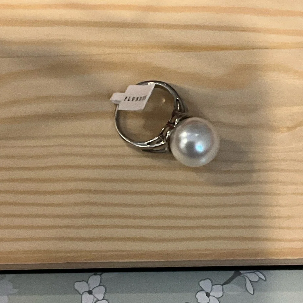 Plunder | Camilla Elegant Silver Pearl Ring Size 7